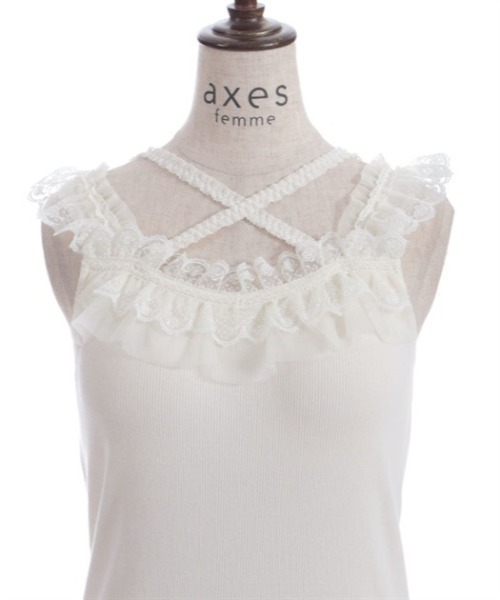 axes femme アクシーズファム　リボン　レース　タンクトップ　キャミ キャミ | axes femme | axes femme online shop