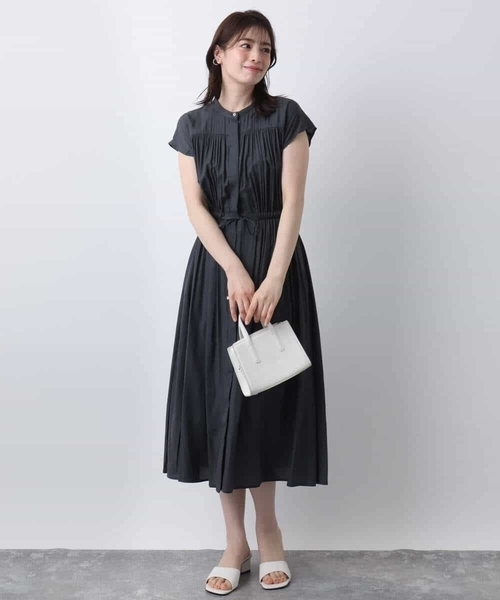 OFUON le MK(オフオンルエムケー)の「ギャザーデザインワンピース/洗える/WEB限定(ワンピース・レディース・ブラウン系その他/イエロー系その他/モカ・38)」の12枚目の写真