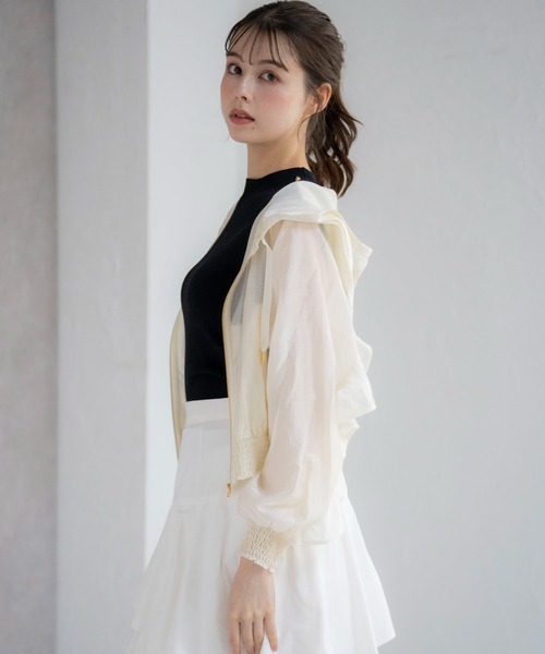 NOELA（ノエラ）の「シアーフリルブルゾン（ブルゾン・レディース・オフホワイト/ブルー・フリー）」の22枚目の写真