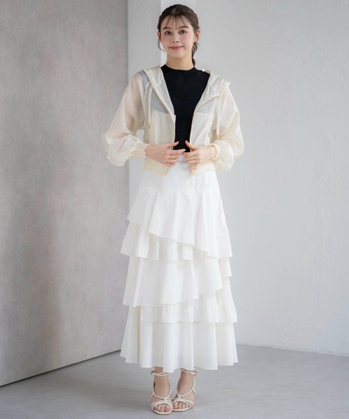 NOELA（ノエラ）の「シアーフリルブルゾン（ブルゾン・レディース・オフホワイト/ブルー・フリー）」の21枚目の写真