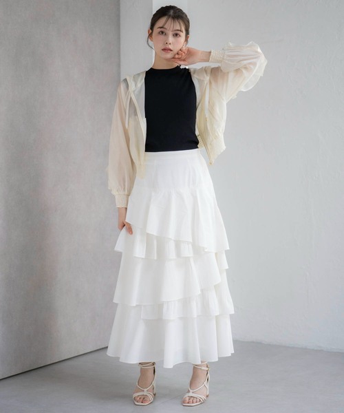 NOELA（ノエラ）の「シアーフリルブルゾン（ブルゾン・レディース・オフホワイト/ブルー・フリー）」の18枚目の写真