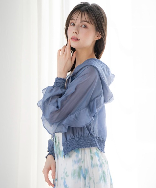 NOELA（ノエラ）の「シアーフリルブルゾン（ブルゾン・レディース・オフホワイト/ブルー・フリー）」の13枚目の写真