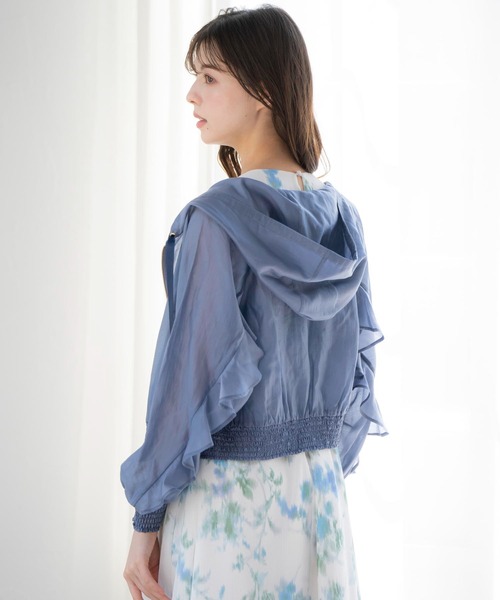 NOELA（ノエラ）の「シアーフリルブルゾン（ブルゾン・レディース・オフホワイト/ブルー・フリー）」の12枚目の写真