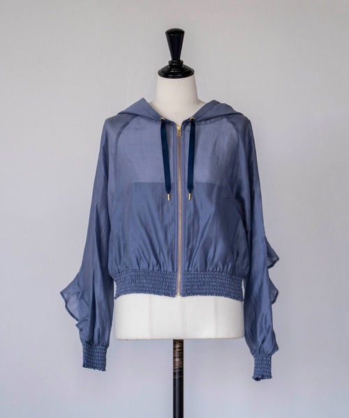 NOELA（ノエラ）の「シアーフリルブルゾン（ブルゾン・レディース・オフホワイト/ブルー・フリー）」の7枚目の写真