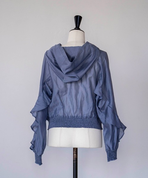 NOELA（ノエラ）の「シアーフリルブルゾン（ブルゾン・レディース・オフホワイト/ブルー・フリー）」の5枚目の写真