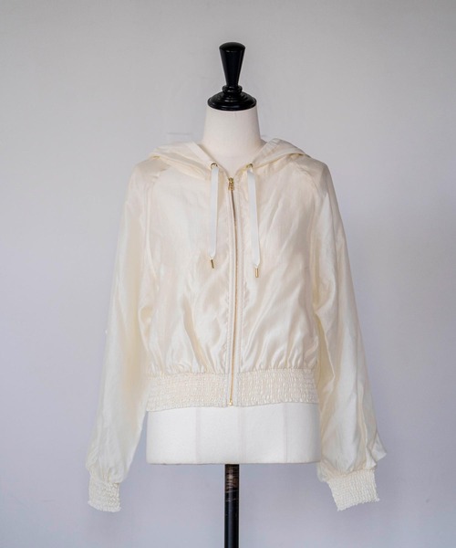 NOELA（ノエラ）の「シアーフリルブルゾン（ブルゾン・レディース・オフホワイト/ブルー・フリー）」の3枚目の写真