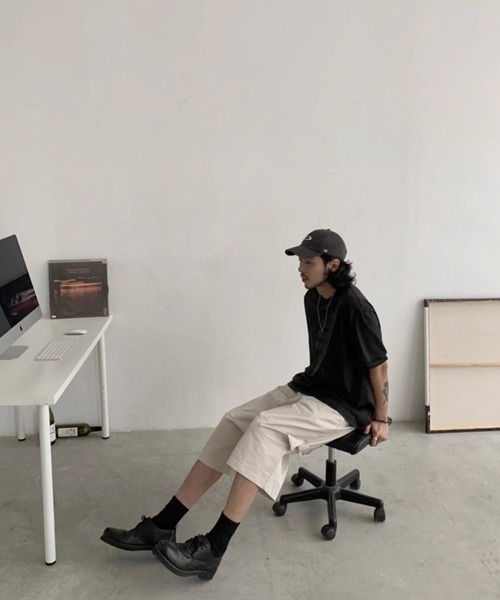 NOWLE（ノウル）の「【NOWLE】ルーズフィット ナイロン カーゴ ハーフパンツ（カーゴパンツ・メンズ・ブラック/グレイッシュベージュ・SMALL/MEDIUM/LARGE/X-LARGE）」の17枚目の写真