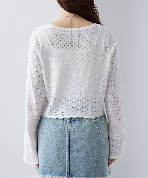 mystic（ミスティック）の「透かしショートボレロ（カーディガン/ボレロ・レディース・ブラック/グレー/オフホワイト・FREE）」の11枚目の写真