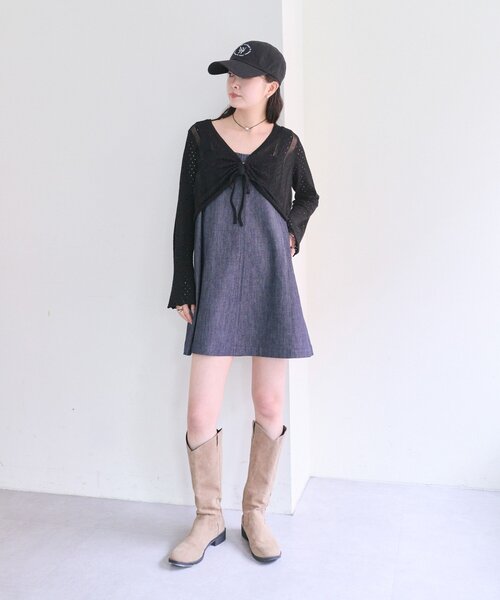 mystic（ミスティック）の「透かしショートボレロ（カーディガン/ボレロ・レディース・ブラック/グレー/オフホワイト・FREE）」の21枚目の写真