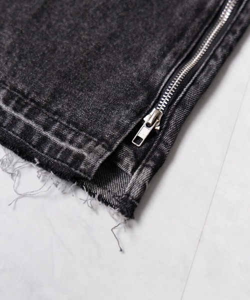 me+em select（ミームセレクト）の「【 ２color 】ベルテッドサイドジップデニムレッグカバー ／ Belted side zip denim leg cover（レッグウォーマー・レディース・ブラック/ブルー・FREE）」の11枚目の写真