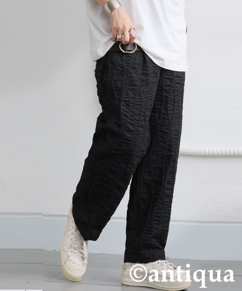 antiqua(アンティカ)の「ギャザーテーパードパンツ(その他パンツ・レディース・ブラック・ONESIZE)」の3枚目の写真