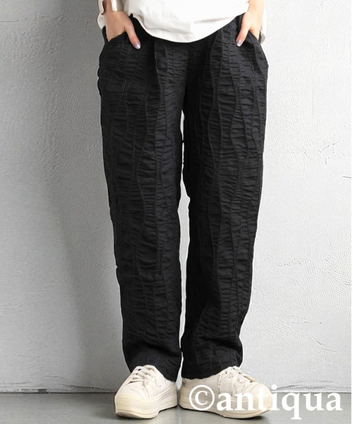 antiqua(アンティカ)の「ギャザーテーパードパンツ(その他パンツ・レディース・ブラック・ONESIZE)」の5枚目の写真