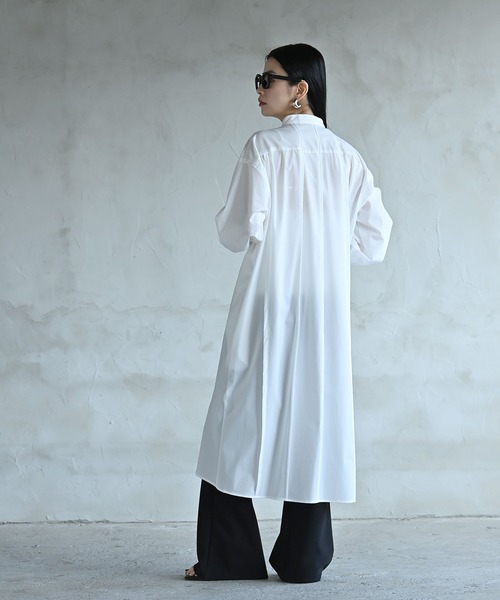 funda mine（ファンダマイン）の「モノクロームミックスロングシャツ（シャツ/ブラウス・レディース・ホワイト/ブラック・02/01）」の9枚目の写真