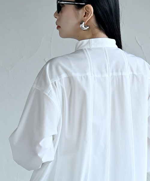 funda mine（ファンダマイン）の「モノクロームミックスロングシャツ（シャツ/ブラウス・レディース・ホワイト/ブラック・02/01）」の10枚目の写真