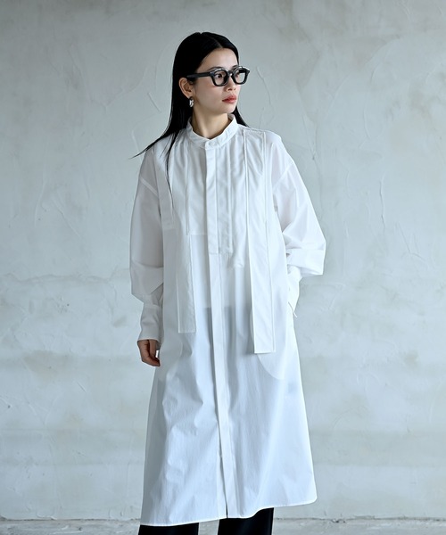 funda mine（ファンダマイン）の「モノクロームミックスロングシャツ（シャツ/ブラウス・レディース・ホワイト/ブラック・02/01）」の11枚目の写真