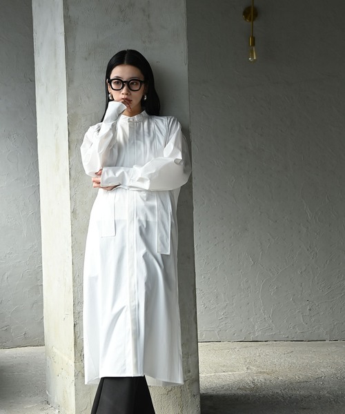 funda mine（ファンダマイン）の「モノクロームミックスロングシャツ（シャツ/ブラウス・レディース・ホワイト/ブラック・02/01）」の15枚目の写真