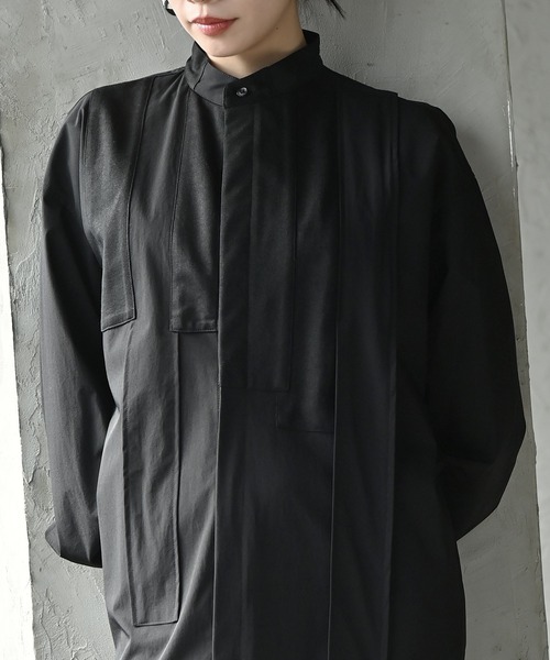 funda mine（ファンダマイン）の「モノクロームミックスロングシャツ（シャツ/ブラウス・レディース・ホワイト/ブラック・02/01）」の22枚目の写真