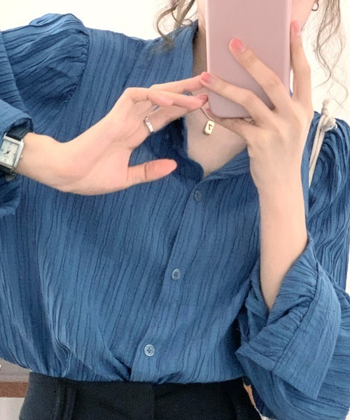 shoppinggo（ショッピングゴー）の「白ブラウス シャツ レディース トップス 襟付き シャツブラウス（シャツ/ブラウス・レディース・ホワイト/ベージュ/ブルー・M）」の4枚目の写真