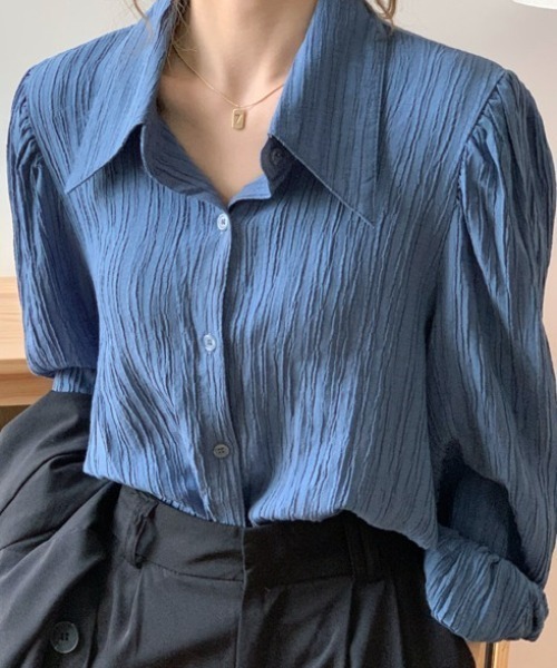 shoppinggo（ショッピングゴー）の「白ブラウス シャツ レディース トップス 襟付き シャツブラウス（シャツ/ブラウス・レディース・ホワイト/ベージュ/ブルー・M）」の5枚目の写真