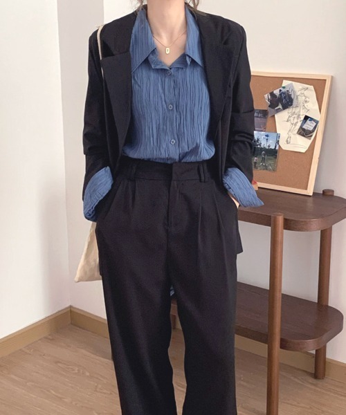 shoppinggo（ショッピングゴー）の「白ブラウス シャツ レディース トップス 襟付き シャツブラウス（シャツ/ブラウス・レディース・ホワイト/ベージュ/ブルー・M）」の8枚目の写真