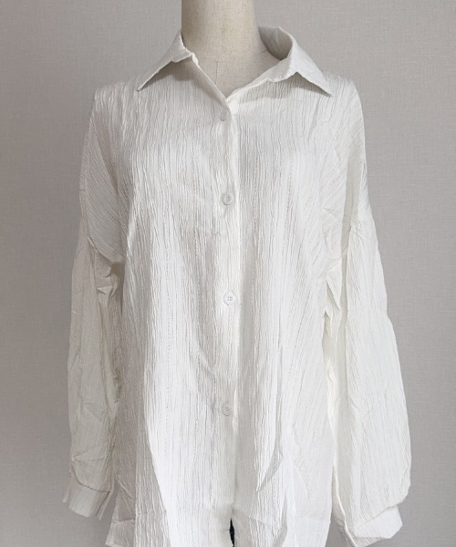 shoppinggo（ショッピングゴー）の「白ブラウス シャツ レディース トップス 襟付き シャツブラウス（シャツ/ブラウス・レディース・ホワイト/ベージュ/ブルー・M）」の15枚目の写真