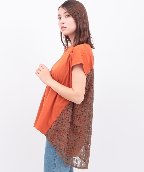 チチカカ(チチカカ)の「バックレースレイヤードプルオーバー(Tシャツ/カットソー・レディース・オレンジ/ホワイト/チャコールグレー・FREE)」の15枚目の写真