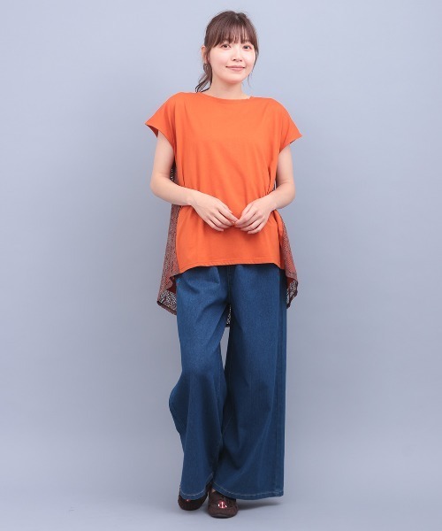 チチカカ(チチカカ)の「バックレースレイヤードプルオーバー(Tシャツ/カットソー・レディース・オレンジ/ホワイト/チャコールグレー・FREE)」の10枚目の写真