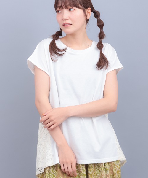 チチカカ(チチカカ)の「バックレースレイヤードプルオーバー(Tシャツ/カットソー・レディース・オレンジ/ホワイト/チャコールグレー・FREE)」の7枚目の写真