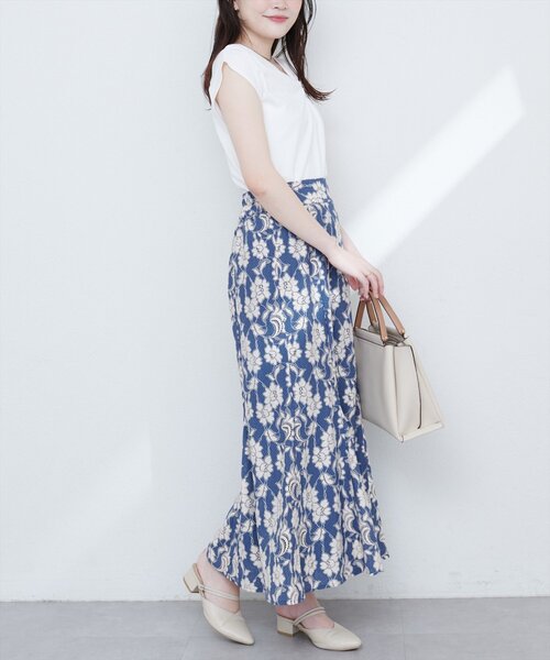 natural couture(ナチュラルクチュール)の「配色レースマーメイドスカート(スカート・レディース・ブラック/アイボリー/ミント/ブルー・FREE)」の14枚目の写真
