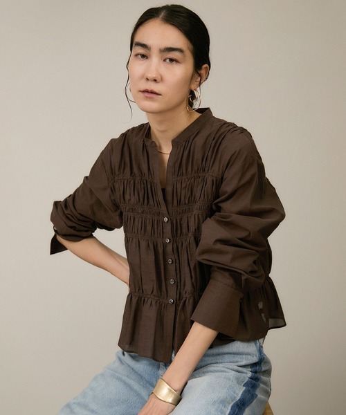 ワッシャーシャーリングブラウス Discoat｜ワッシャーシャーリングブラウス | Rakuten Fashion