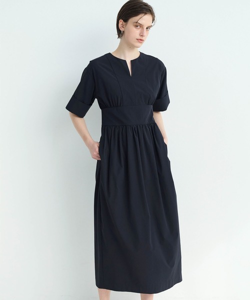 N.O.R.C（ノーク）の「ソフトタイプライターコクーンワンピース【COOL MOTION】（ワンピース・レディース・ネイビー/サックスブルー・S/M）」の5枚目の写真