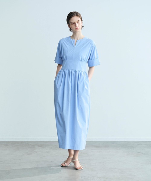 N.O.R.C（ノーク）の「ソフトタイプライターコクーンワンピース【COOL MOTION】（ワンピース・レディース・ネイビー/サックスブルー・S/M）」の8枚目の写真