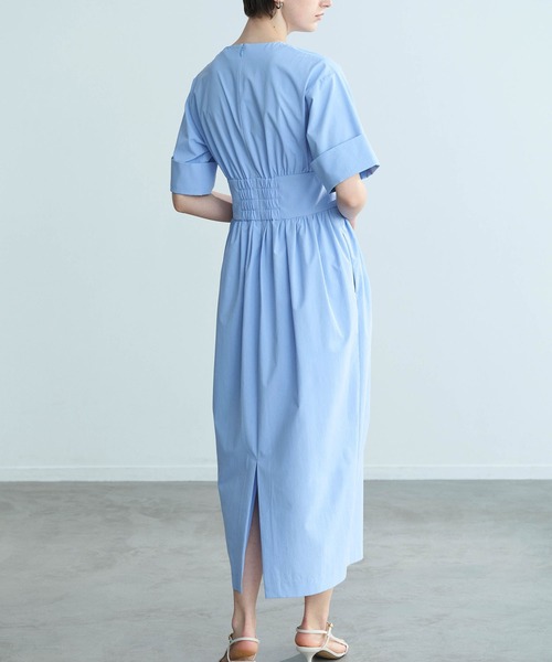 N.O.R.C（ノーク）の「ソフトタイプライターコクーンワンピース【COOL MOTION】（ワンピース・レディース・ネイビー/サックスブルー・S/M）」の13枚目の写真