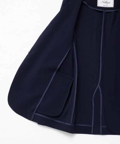 NOLLEY’S（ノーリーズ）の「ウォッシャブルエコボイルノーカラージャケット（ノーカラージャケット・レディース・キャメル/ネイビー・36/38）」の22枚目の写真