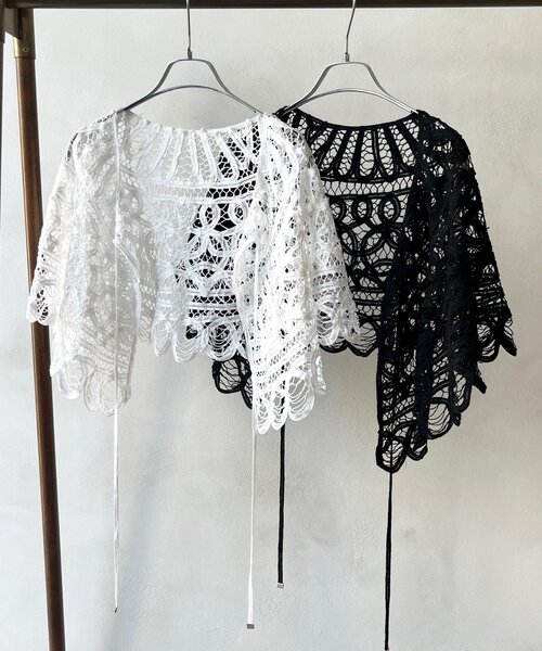 DouDou（ドゥドゥ）の「バテンレースボレロ（ストール/ショール・レディース・ブラック/ホワイト・FREE）」の11枚目の写真