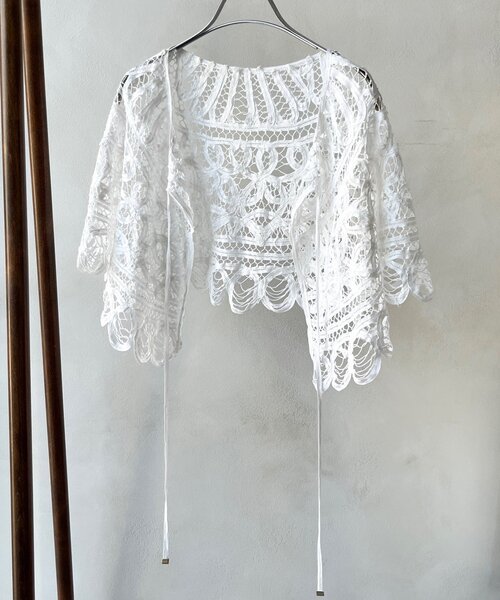 DouDou（ドゥドゥ）の「バテンレースボレロ（ストール/ショール・レディース・ブラック/ホワイト・FREE）」の9枚目の写真
