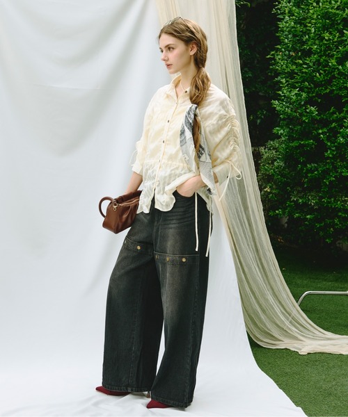 loin nuit（ロワンニュイ）の「shirring ribbon tops / シャーリング