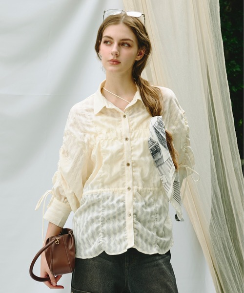 LIten リテン　shirring blouse シャーリングブラウス LIten リテン shirring blouse シャーリングブラウス liten