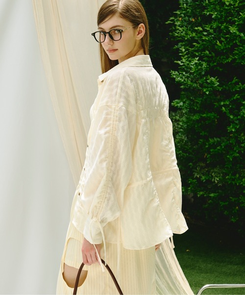 shirring ribbon tops / シャーリングリボントップス（シャツ