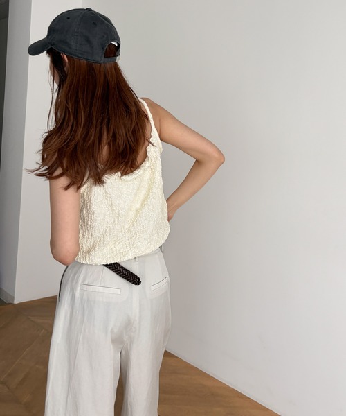 CANAL JEAN（キャナルジーン）の「El mar　クリンクルキャミ（キャミソール・レディース・アイボリー/ブラウン・ONE SIZE）」の6枚目の写真