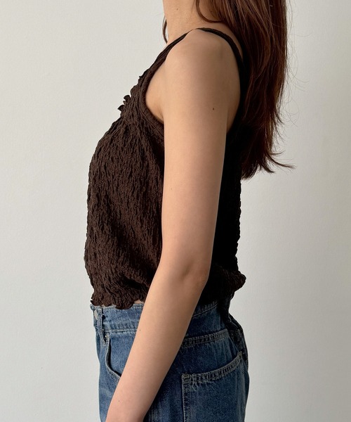 CANAL JEAN（キャナルジーン）の「El mar　クリンクルキャミ（キャミソール・レディース・アイボリー/ブラウン・ONE SIZE）」の9枚目の写真