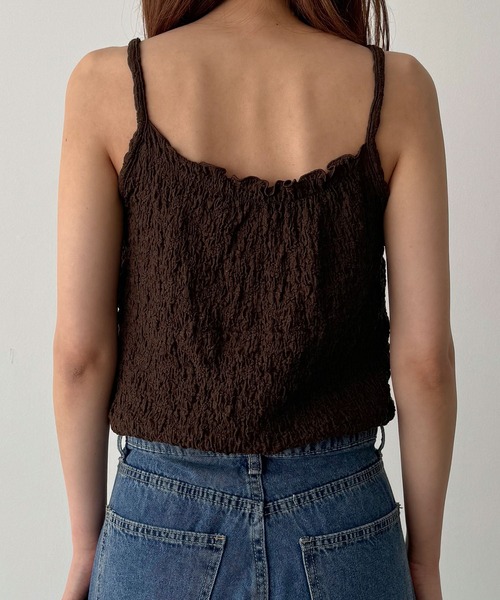 CANAL JEAN（キャナルジーン）の「El mar　クリンクルキャミ（キャミソール・レディース・アイボリー/ブラウン・ONE SIZE）」の10枚目の写真