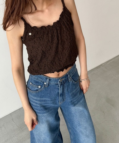 CANAL JEAN（キャナルジーン）の「El mar　クリンクルキャミ（キャミソール・レディース・アイボリー/ブラウン・ONE SIZE）」の15枚目の写真