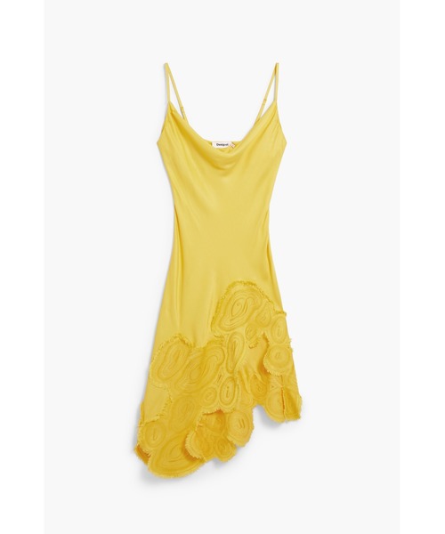 Desigual（デシグアル）の「イエローアシンメトリーフリルドレス 結婚式 二次会 フォーマル（ワンピース・レディース・イエロー・S/M/L/XL/XS）」の2枚目の写真