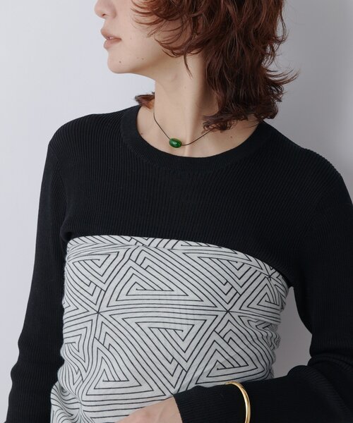 RIVE DROITE（リヴドロワ）の「【アレンジ自在！】スクエアストール（ストール/ショール・レディース・マスタード/ブラック・FREE）」の4枚目の写真