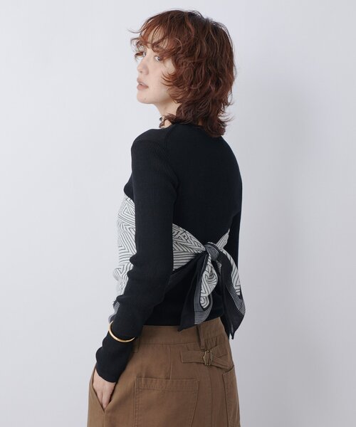 RIVE DROITE（リヴドロワ）の「【アレンジ自在！】スクエアストール（ストール/ショール・レディース・マスタード/ブラック・FREE）」の7枚目の写真