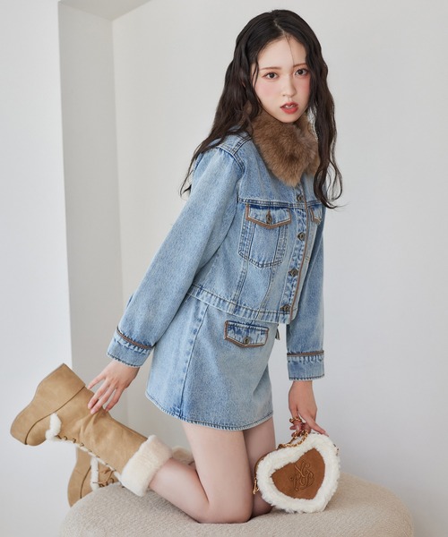 one after another NICE CLAUP（ワンアフターアナザーナイスクラップ）の「【再入荷】マイナス3キロ見えレースアップムートンブーツ（ブーツ・レディース・ダークブラウン/ベージュ・L/M/S）」の16枚目の写真