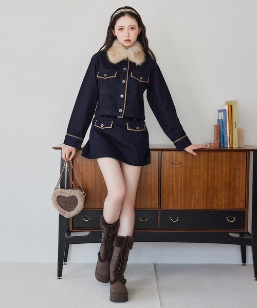 再入荷】マイナス3キロ見えレースアップムートンブーツ（ブーツ）｜one