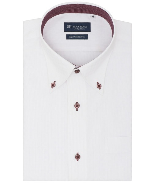 TOKYO SHIRTS(トウキョウシャツ)の「【超形態安定】 形態安定ノンアイロン ボタンダウン 半袖ビジネスワイシャツ(ビジネスシャツ・メンズ・ライトピンク・首回り43cm/首回り41cm/首回り39cm/首回り42cm/首回り37cm)」の1枚目の写真