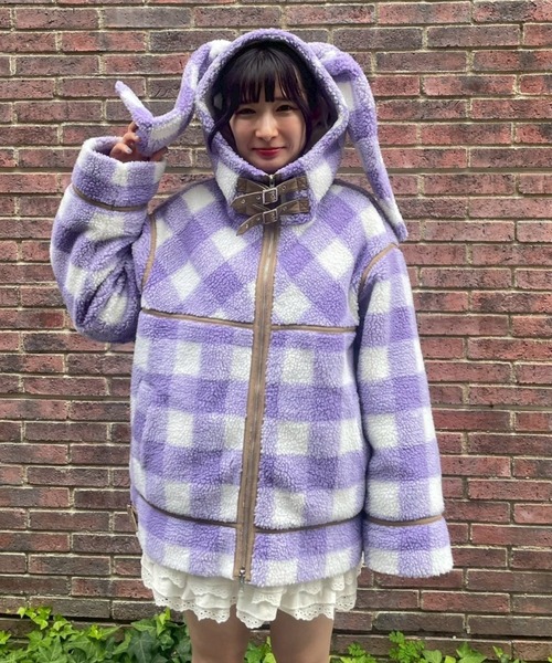 Candy Stripper（キャンディストリッパー）の「BUNNY BOA ジャケット（ダウンジャケット/コート・レディース・グレー/カーキ/ラベンダー・FREE）」の16枚目の写真